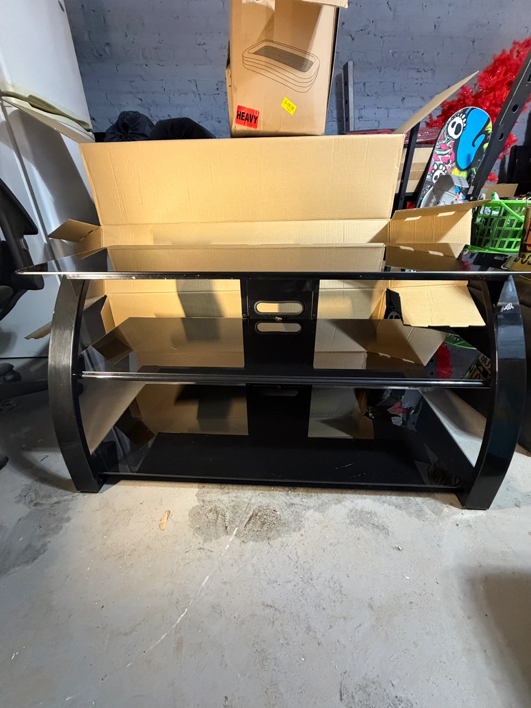 Bell’O Black Glass TV Stand – 42” Entertainment Center
