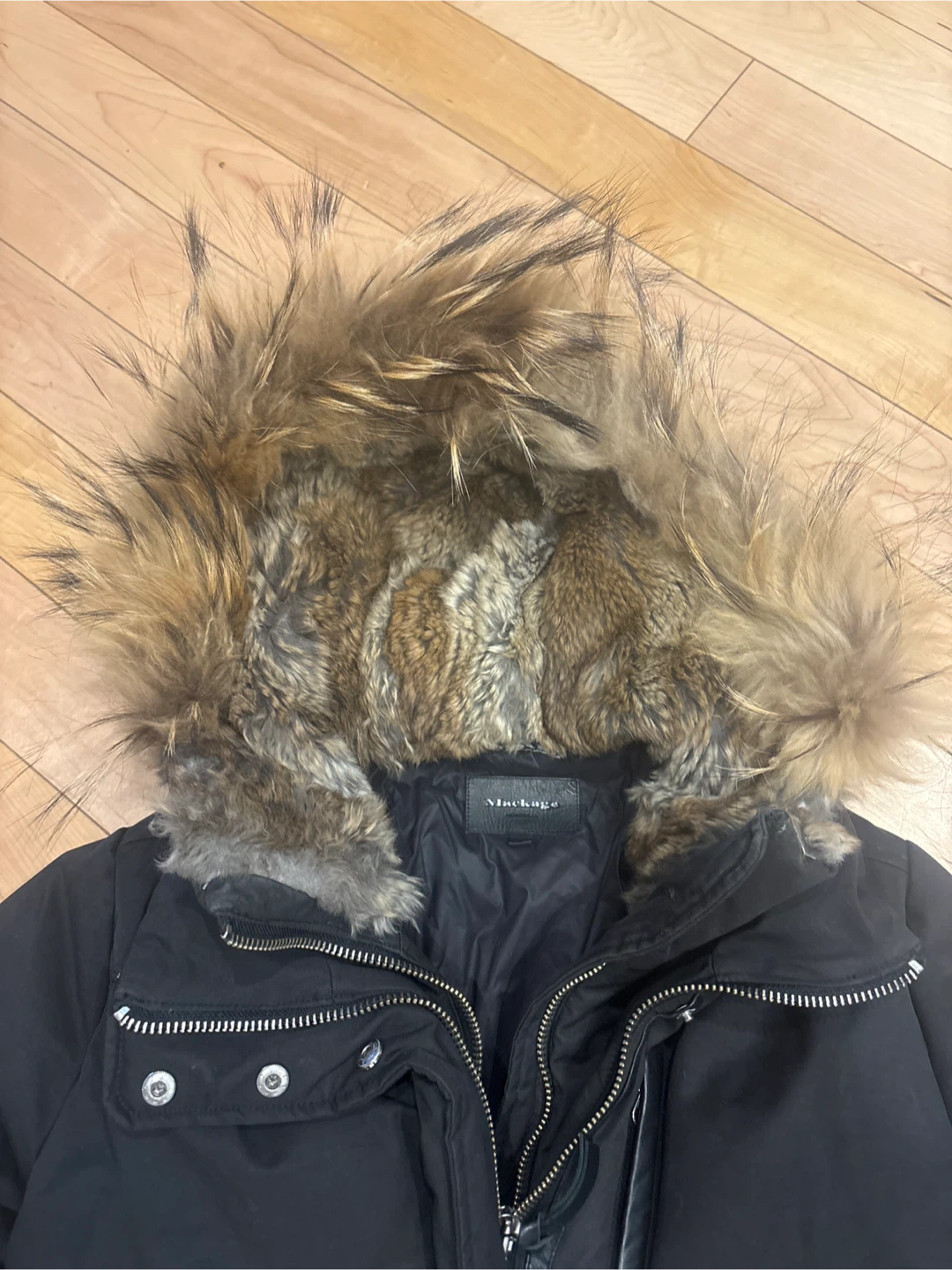Mackage Black Down Parka with Fur Hood - photo 2