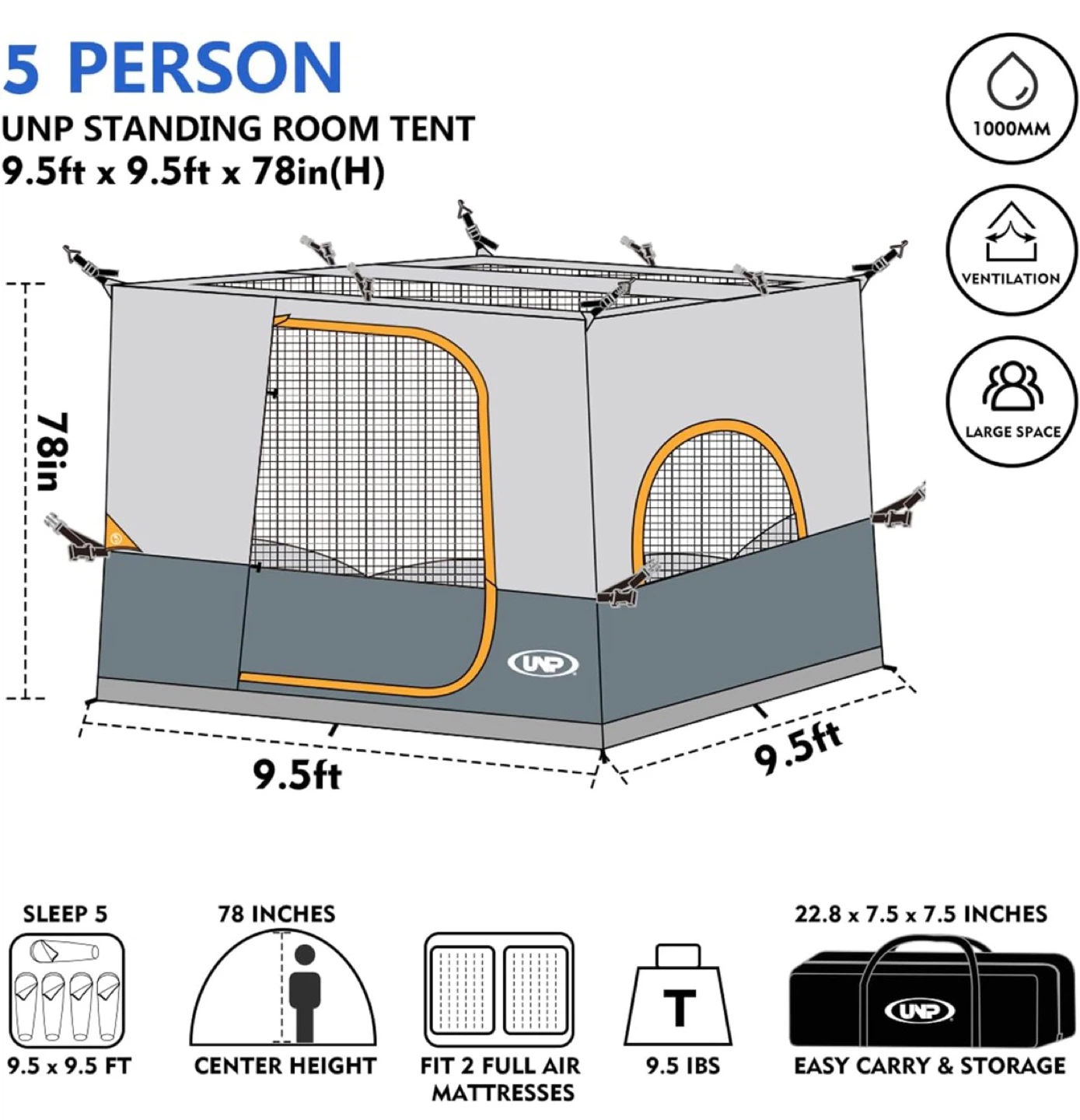 CAMPING UNP 5 Person Standing Room Tent - photo 5
