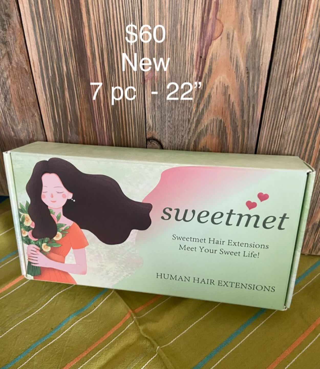 Sweetmet 7 Piece Clip-In Human Hair Extensions - 22 Inch - #1B