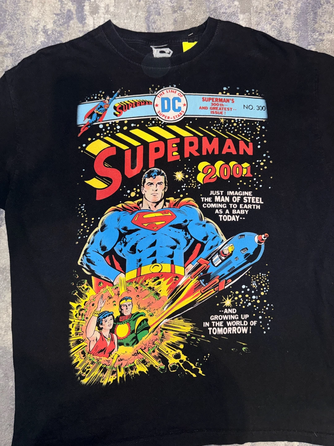 Superman 2001 DC Comics T-Shirt XL Black - photo 2