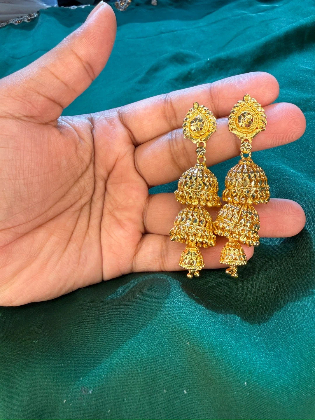 Gold Tone Jhumka Earrings