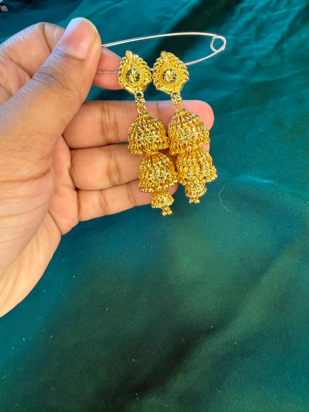 Gold Tone Jhumka Earrings - photo 3