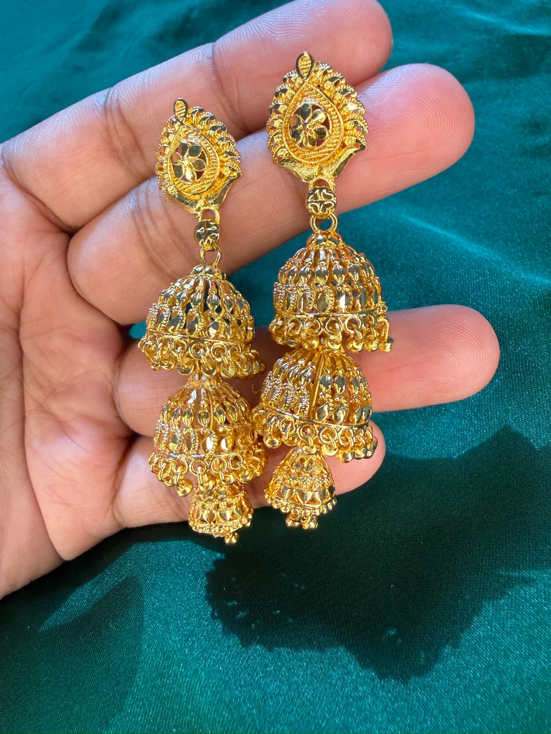 Gold Tone Jhumka Earrings - photo 2