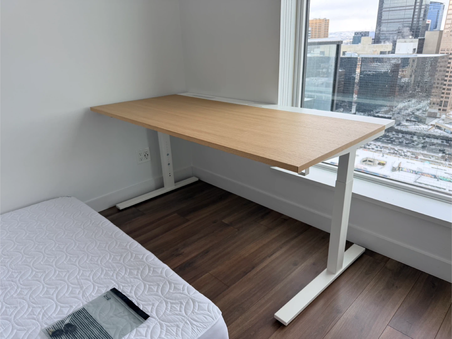 IKEA  Standing Desk - White/Wood Effect