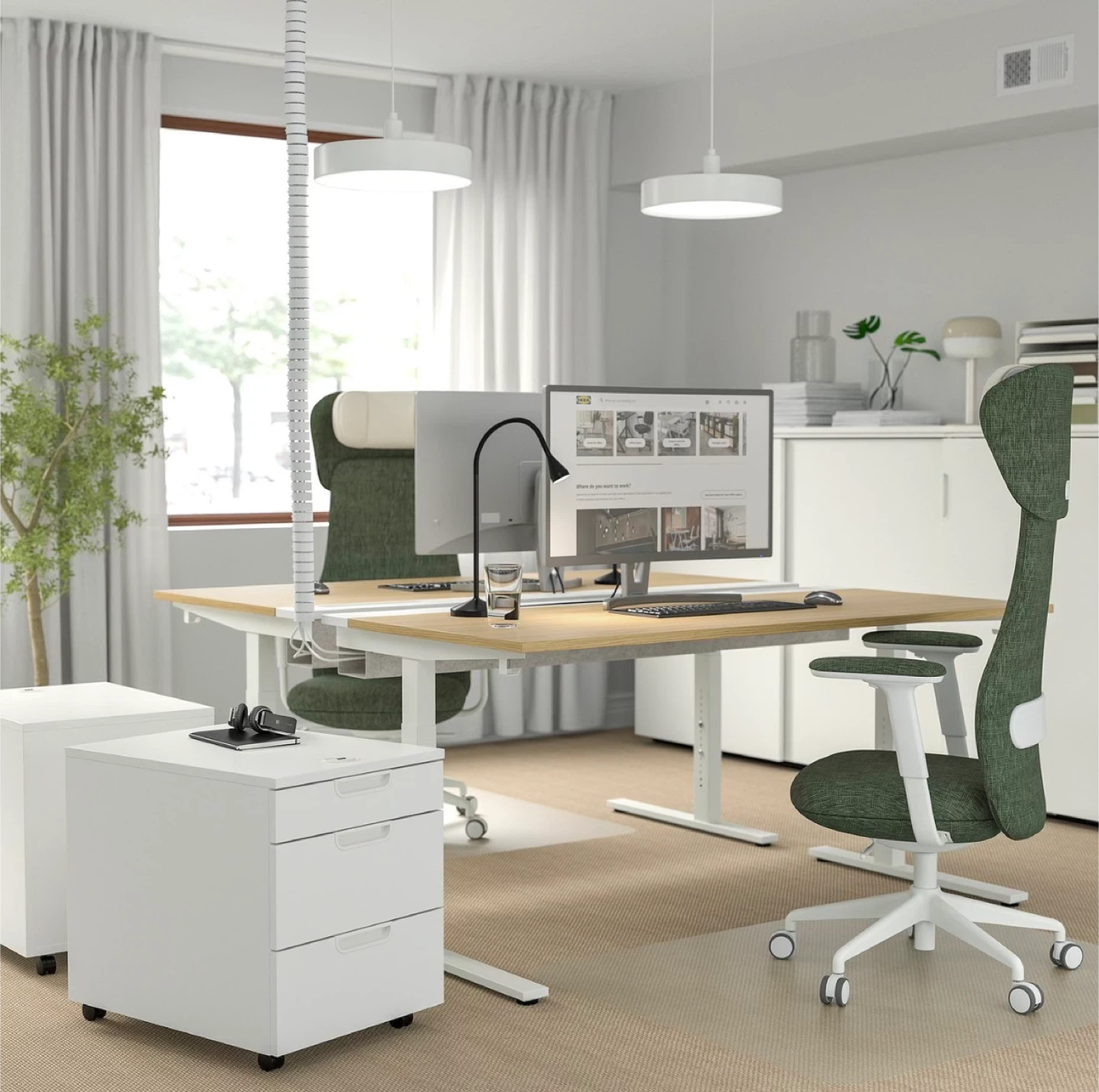 IKEA  Standing Desk - White/Wood Effect - photo 4