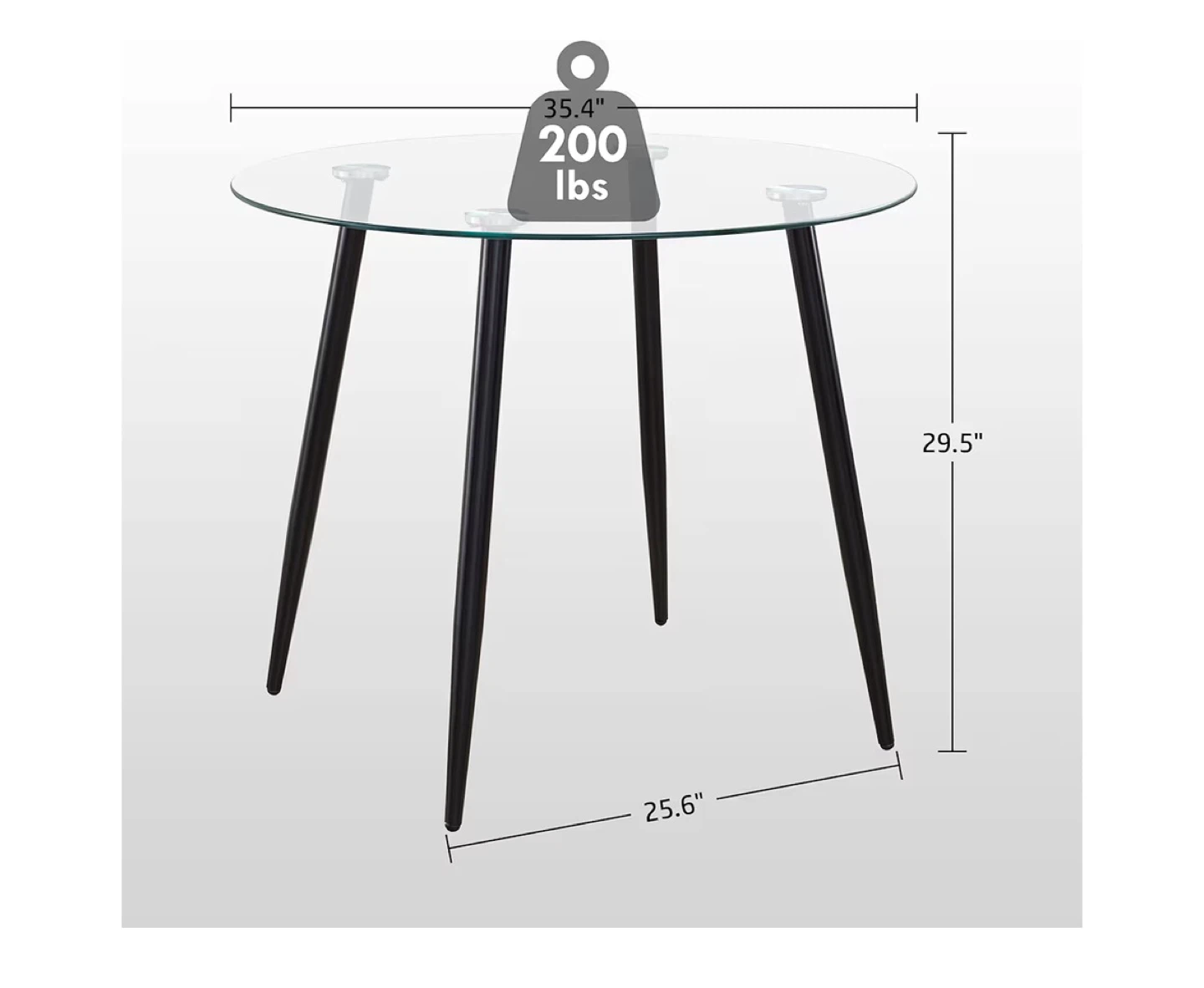 ROUND GLASS TOP DINING TABLE WITH CHAIRS SET - photo 2