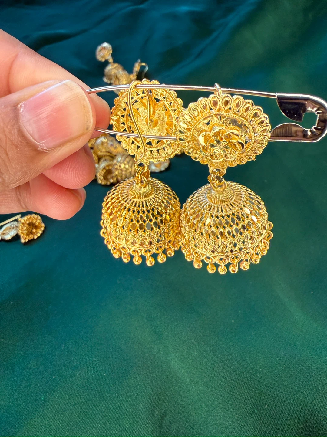 Gold Tone Jhumka Earrings - photo 3