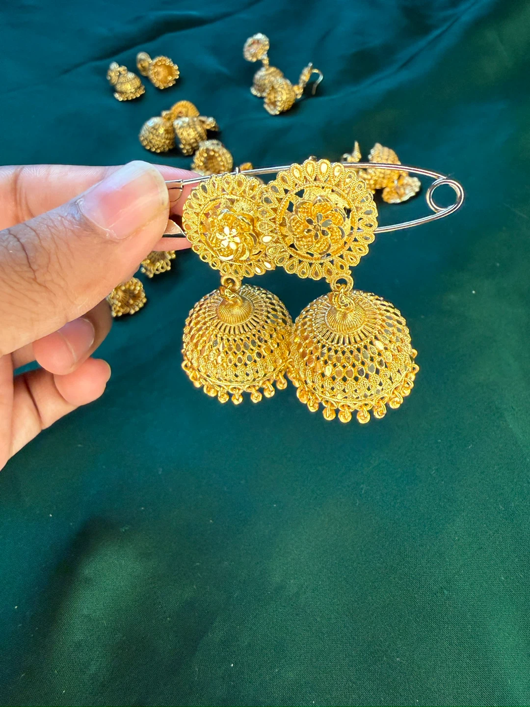 Gold Tone Jhumka Earrings - photo 2