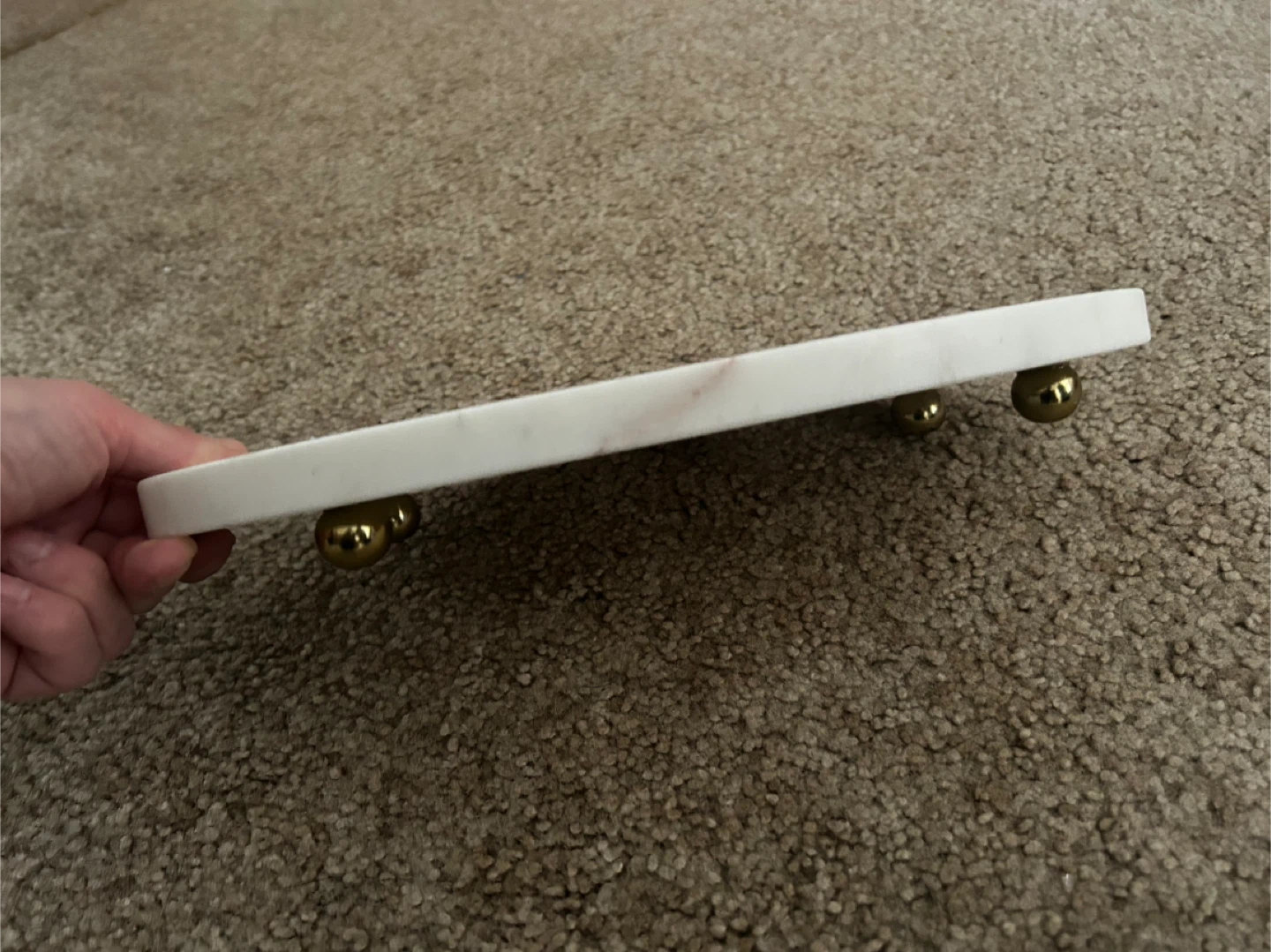 Marble Vanity Tray with Gold Ball Feet