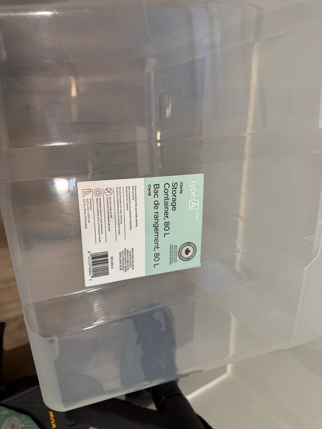Type-A 80L Clear Storage Container