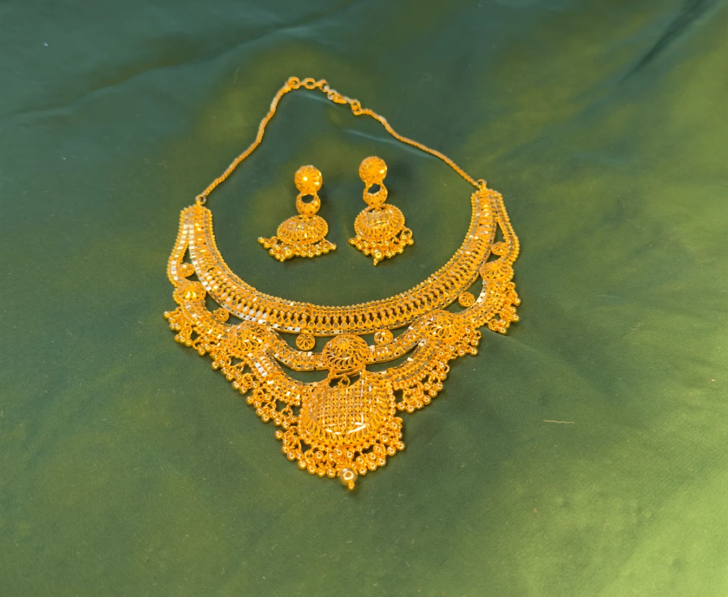 Gold plated Necklace and Earring Set - photo 2