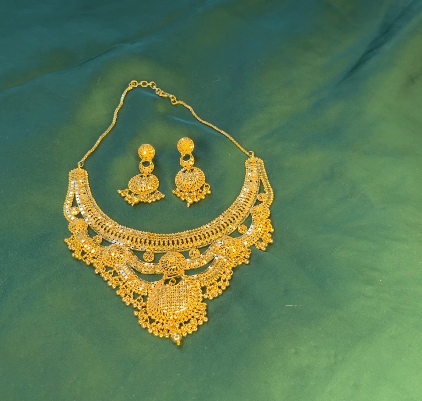Gold plated Necklace and Earring Set - photo 3