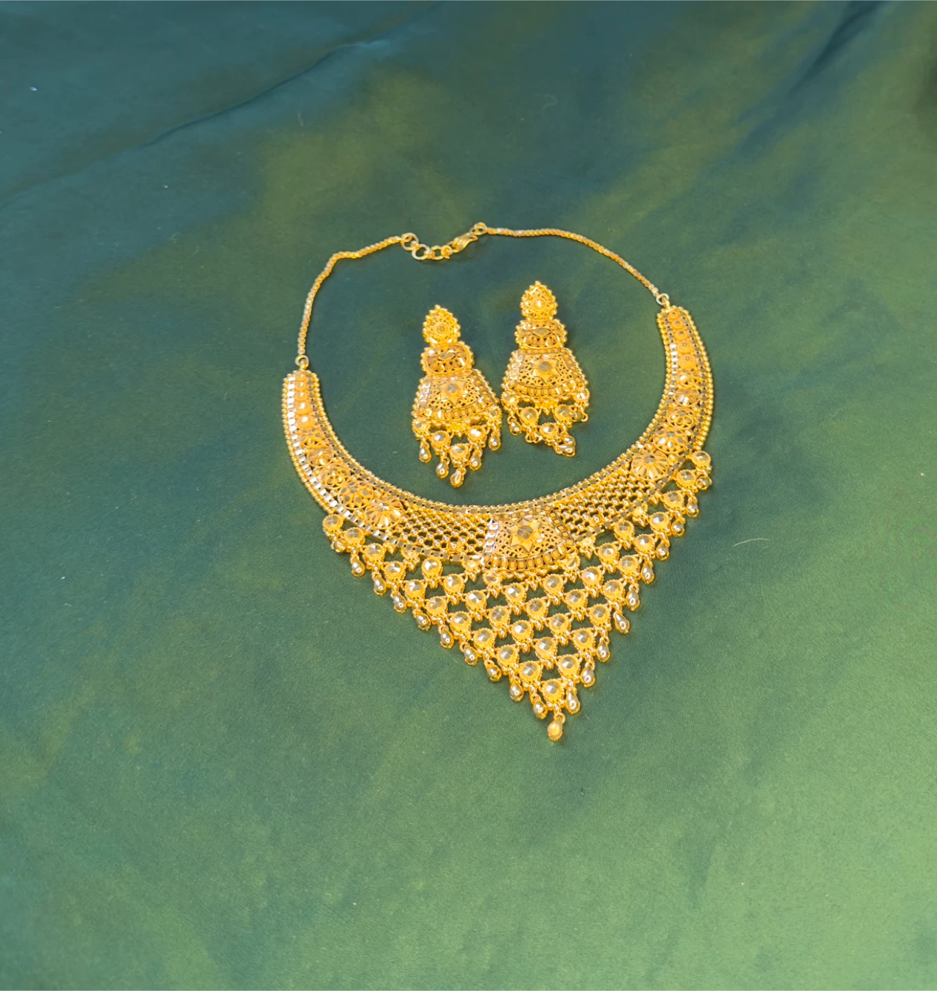 Gold plated Necklace and Earring Set - photo 2
