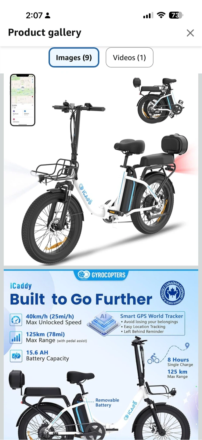 iCaddy Electric Fat Tire Bike