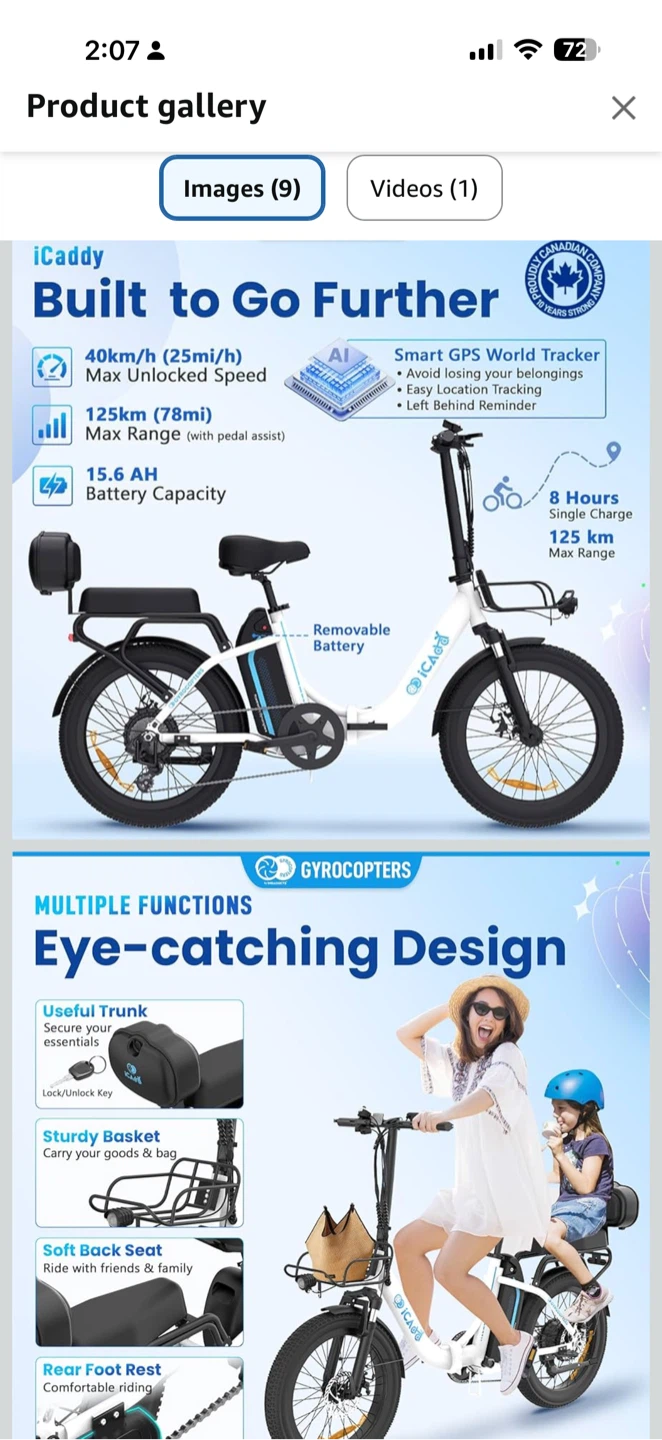 iCaddy Electric Fat Tire Bike - photo 2