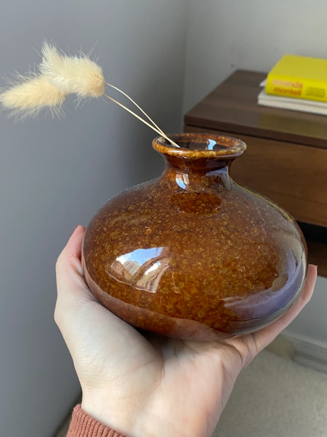 Brown Speckled Ceramic Vase