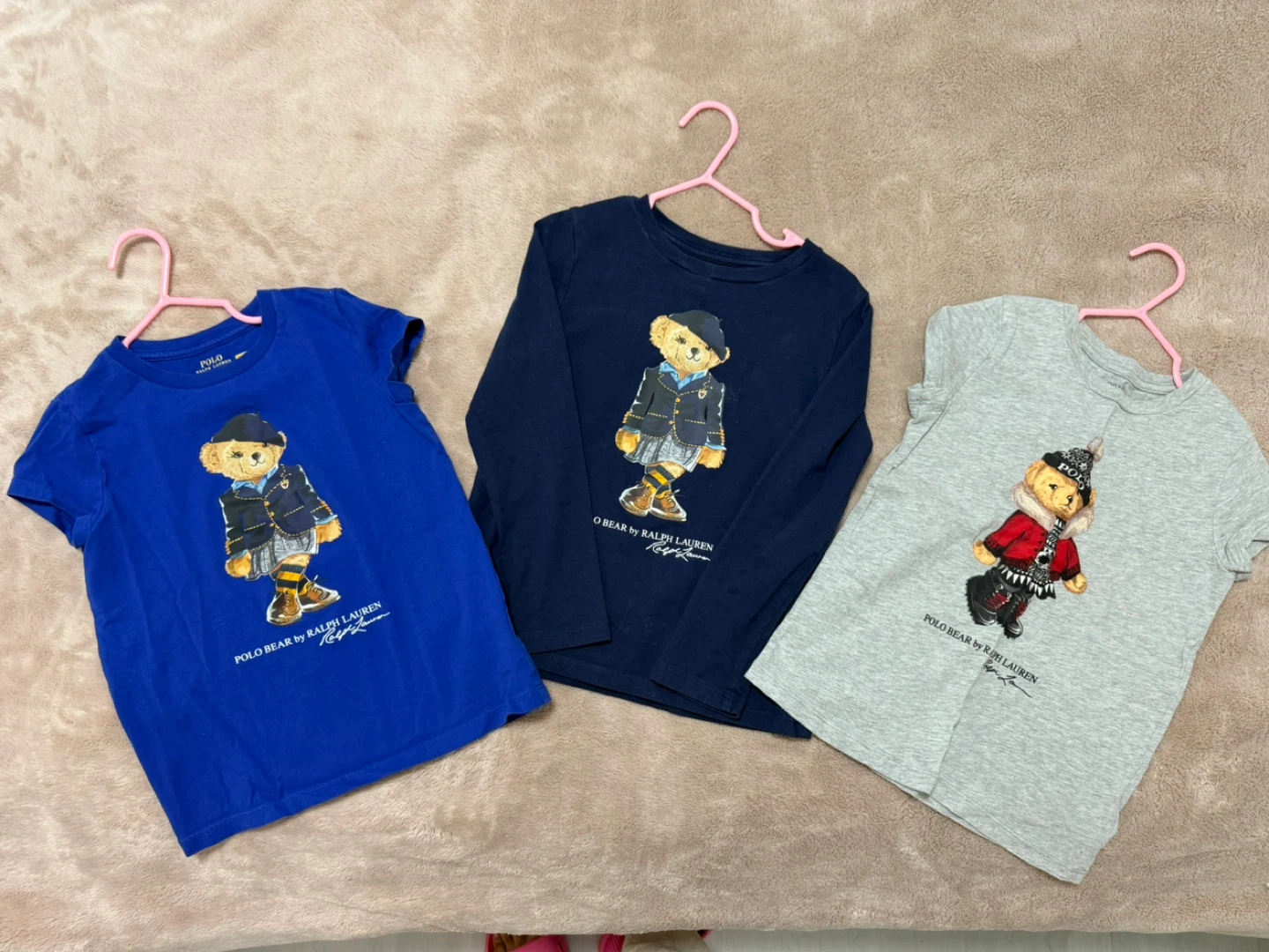 3x Kids Ralph Lauren Polo Bear T-Shirts