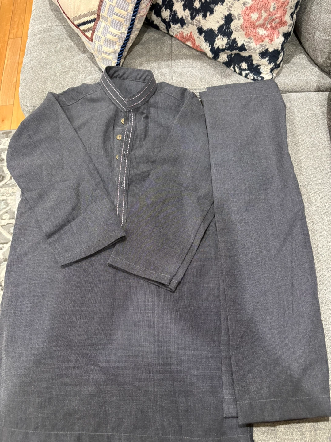 Grey Kurta and Pants Set - photo 2