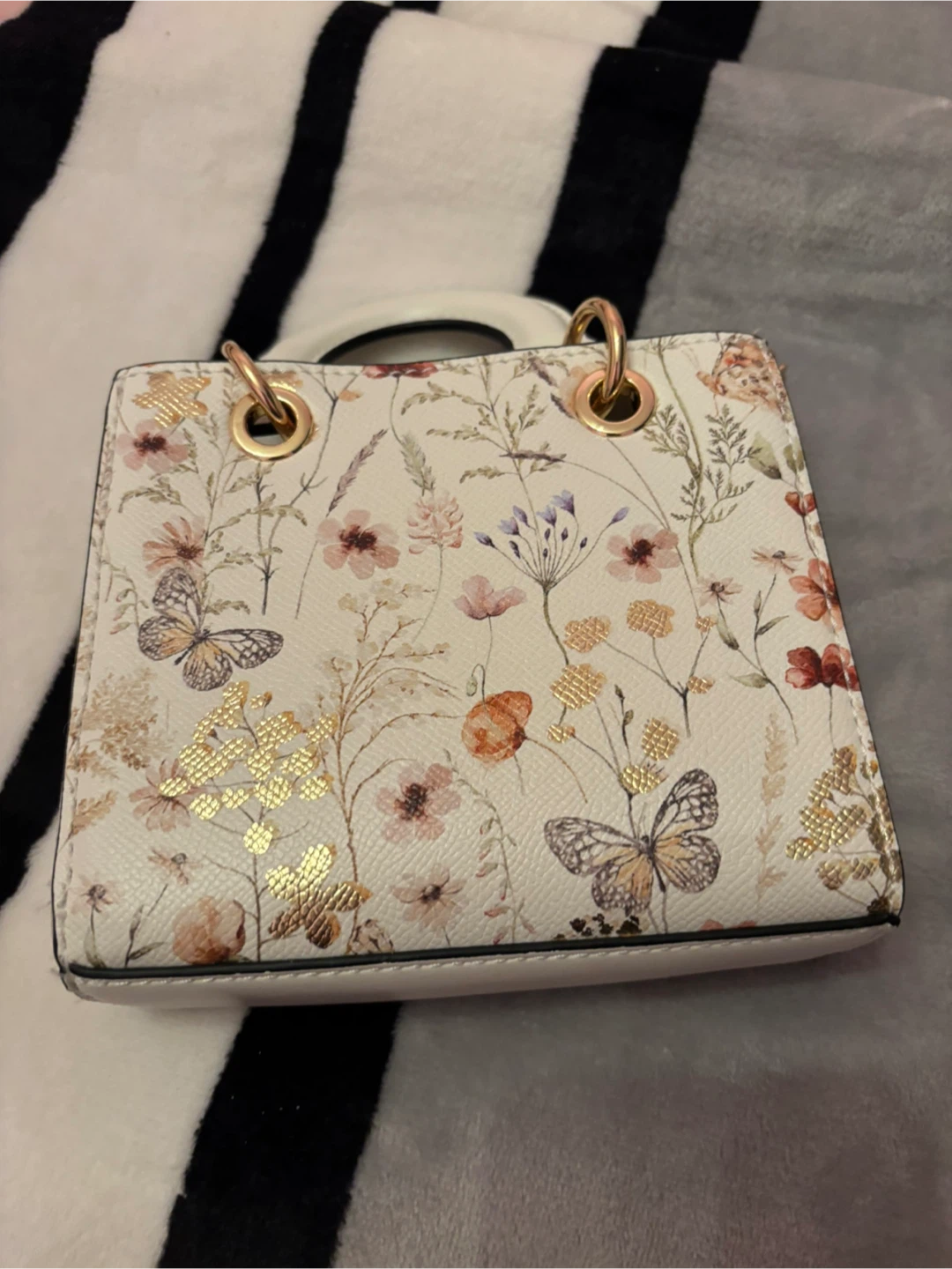 Aldo Floral Print Mini Bag with Chain Strap