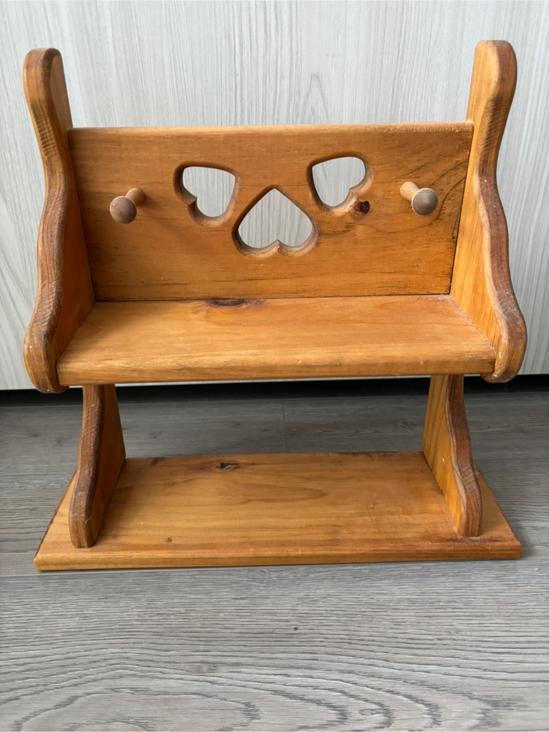 Wooden Shelves with Heart Cutouts