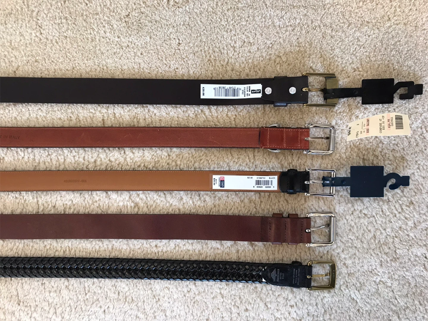 Set of 5 Men's Belts.  All brand new - photo 3