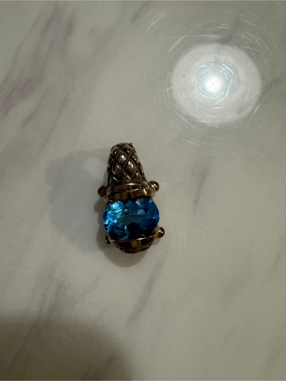 Blue Gemstone Charm Pendant