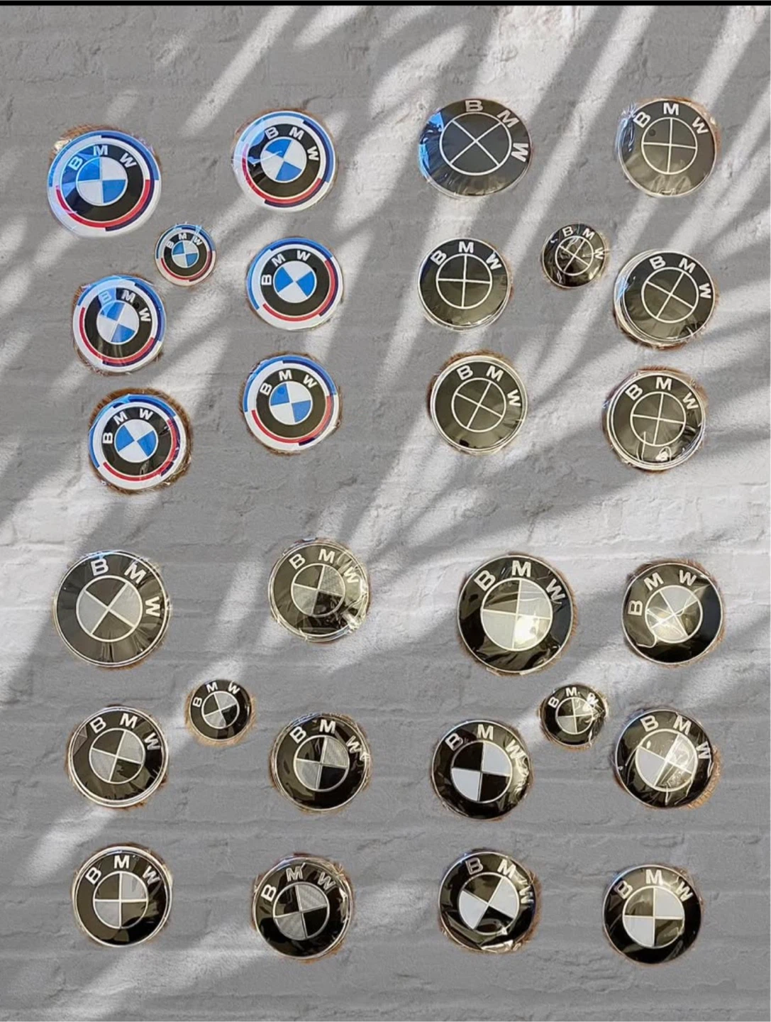 BMW emblems, 4 decals, 7 piece set