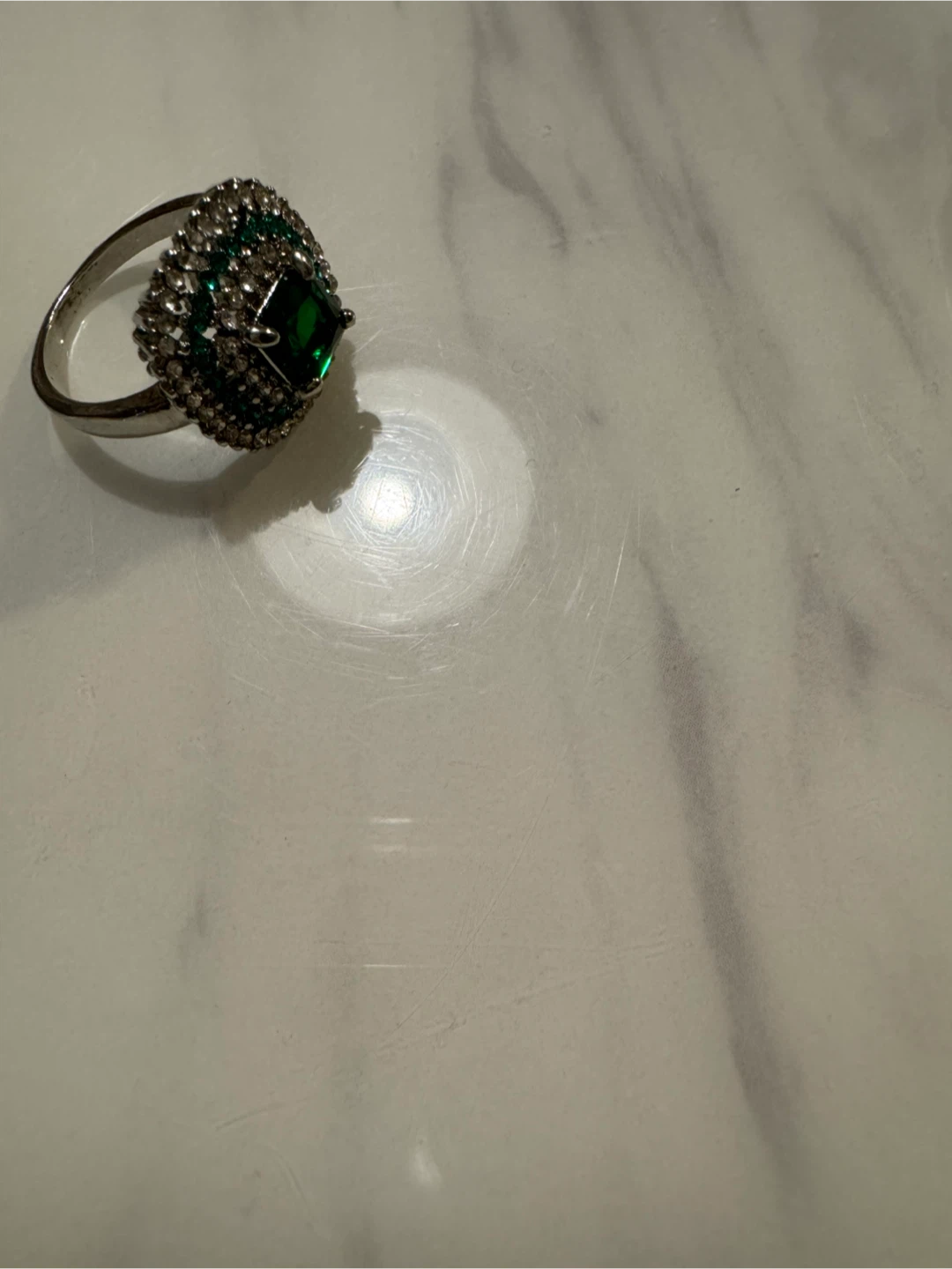 Emerald and Diamond Accent Ring