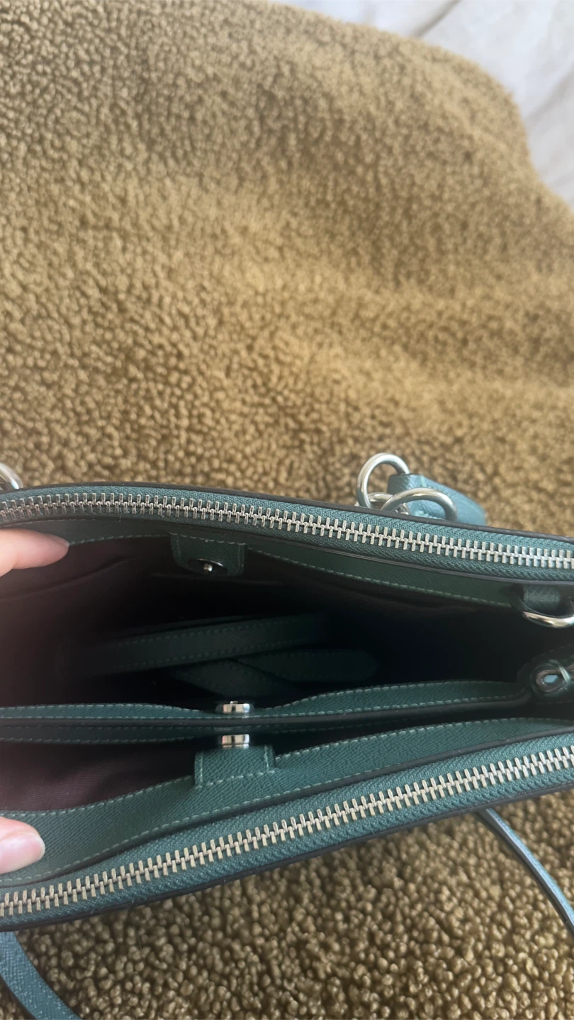 Coach Teal Leather Satchel Handbag - photo 4