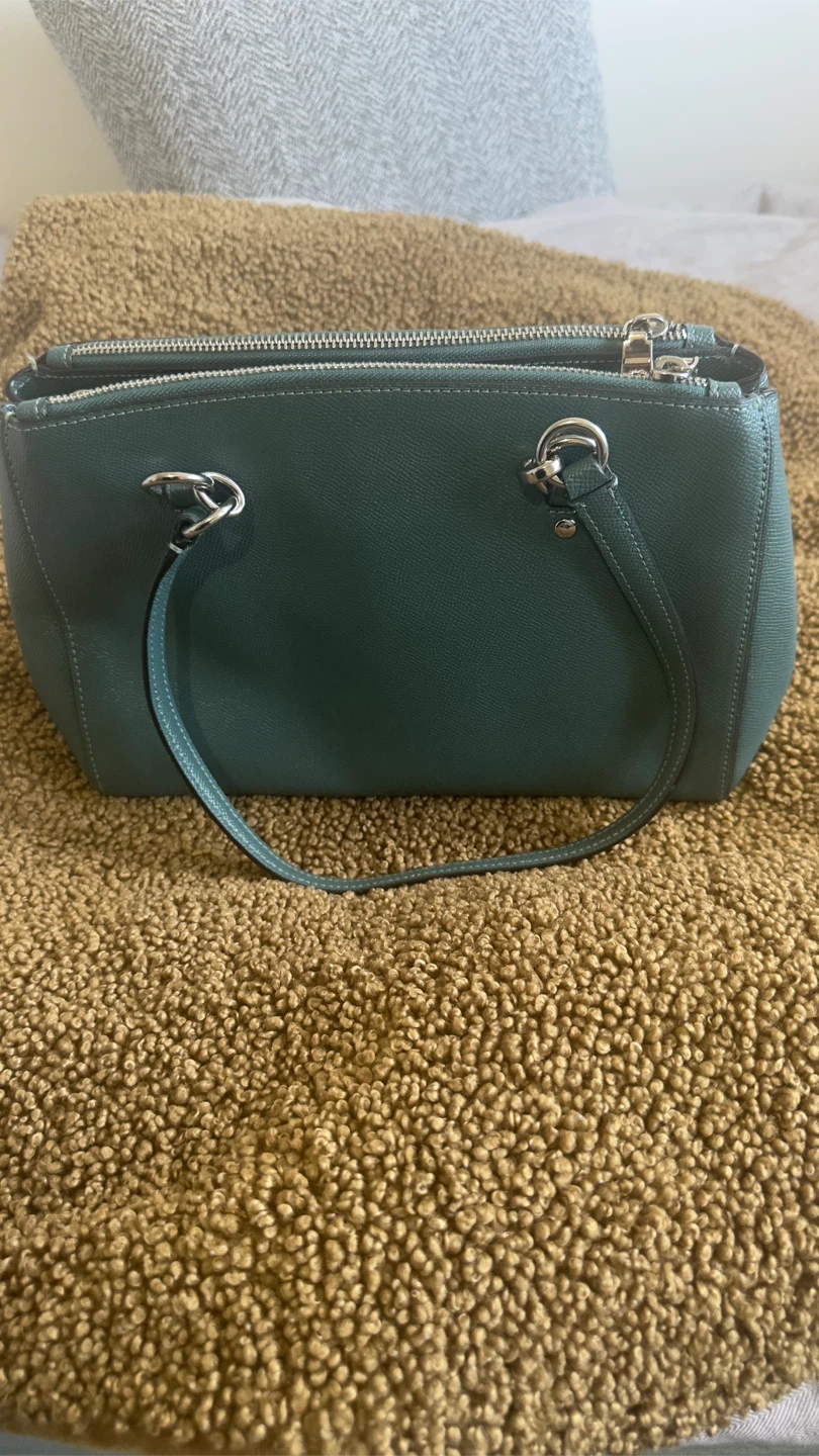 Coach Teal Leather Satchel Handbag - photo 3