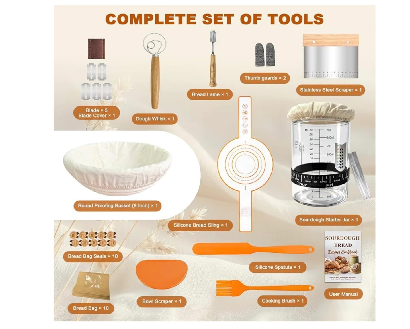 Qalvyn Bread Proofing Basket Kit - photo 3