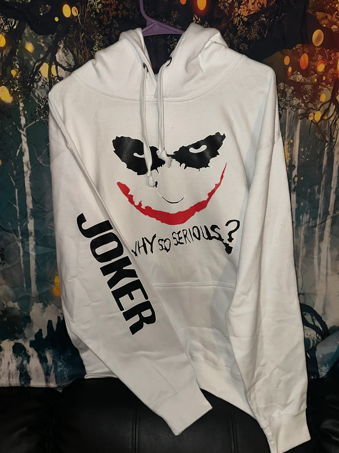 White Joker Hoodie "Why So Serious?"