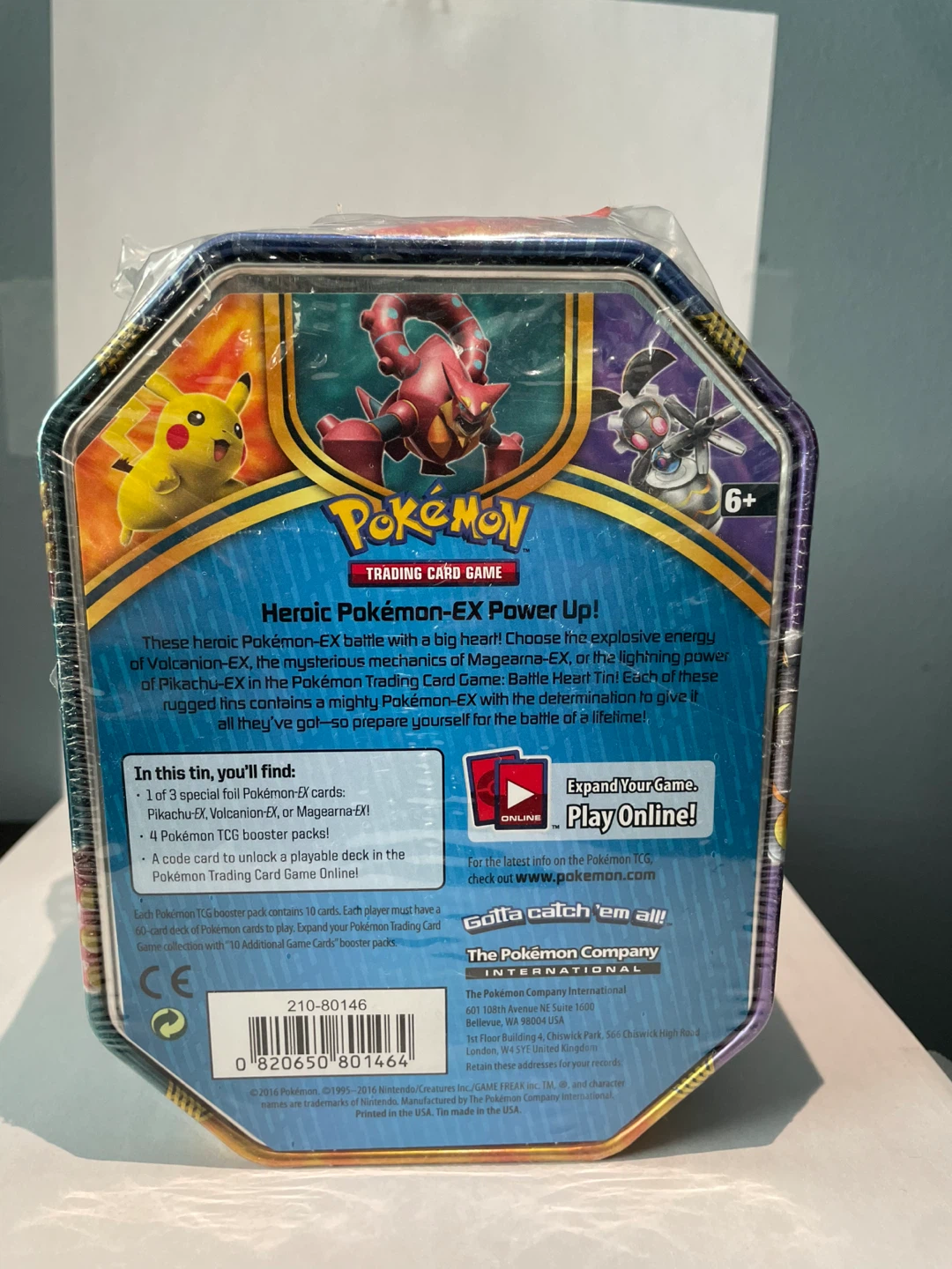 Pokemon Volcanion Ex 2016 Battle Hearts tin - photo 2