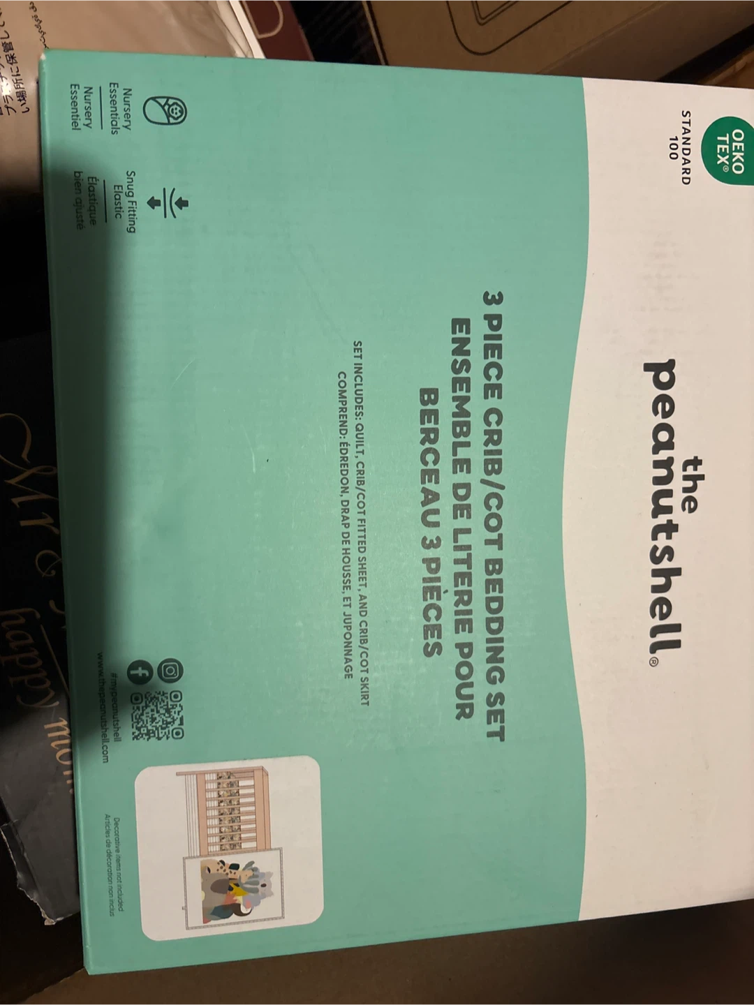 The Peanutshell 3 Piece Crib Bedding Set