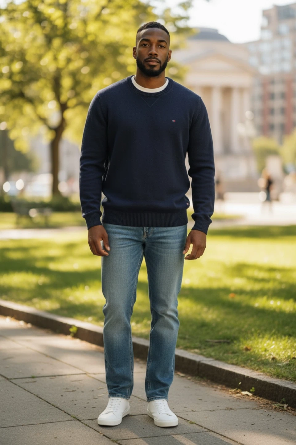 Tommy Hilfiger Navy Blue Crew Neck Sweater XL