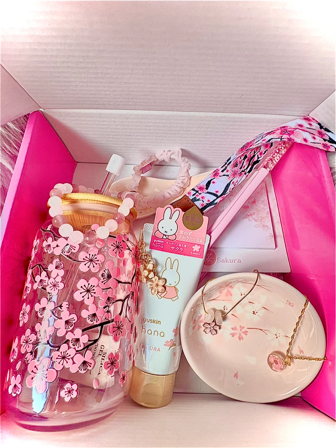 Cherry Blossom Themed Jewelry and Trinket Gift Set