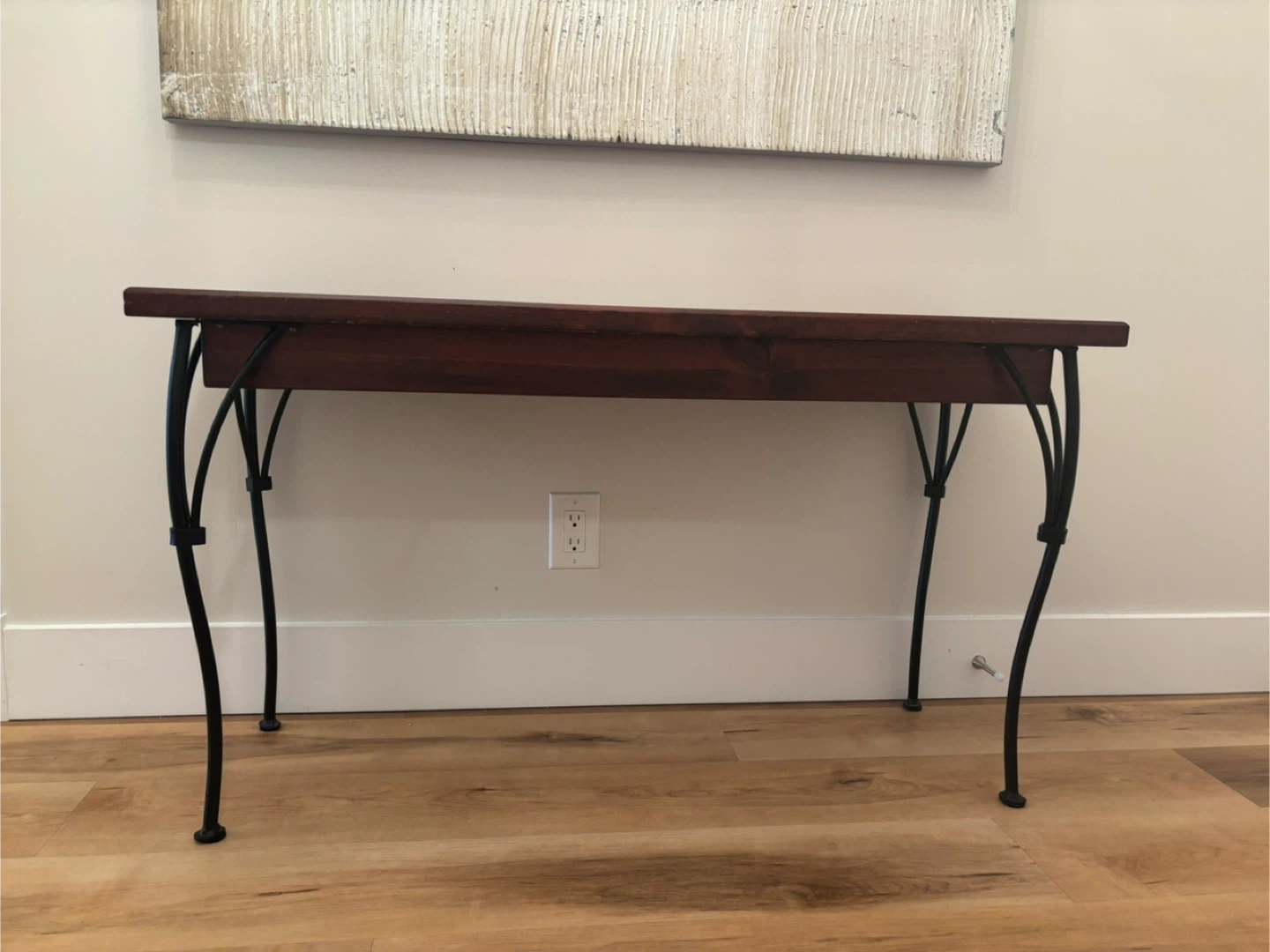 Long Wooden entrance table with black iron legs - photo 3
