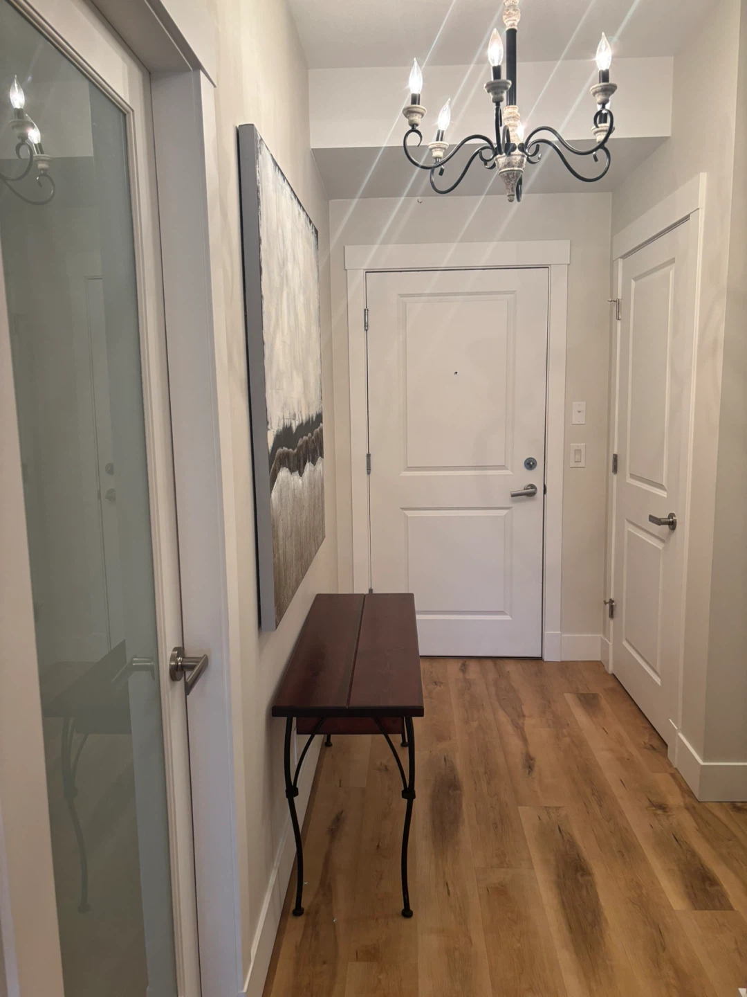 Long Wooden entrance table with black iron legs - photo 4