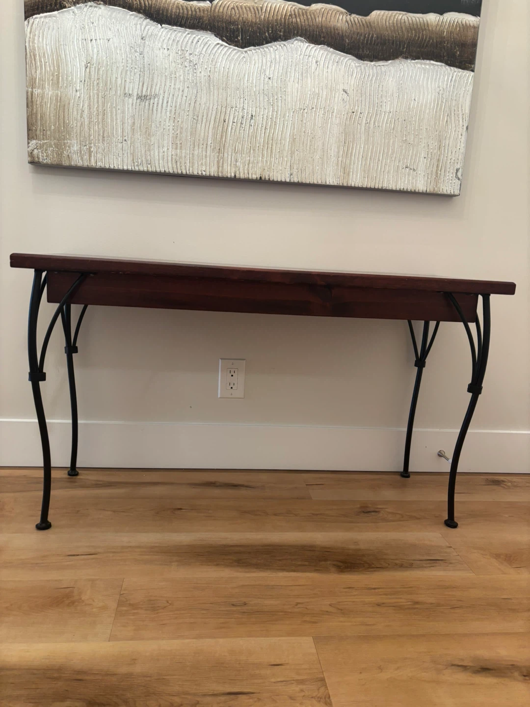 Long Wooden entrance table with black iron legs - photo 5