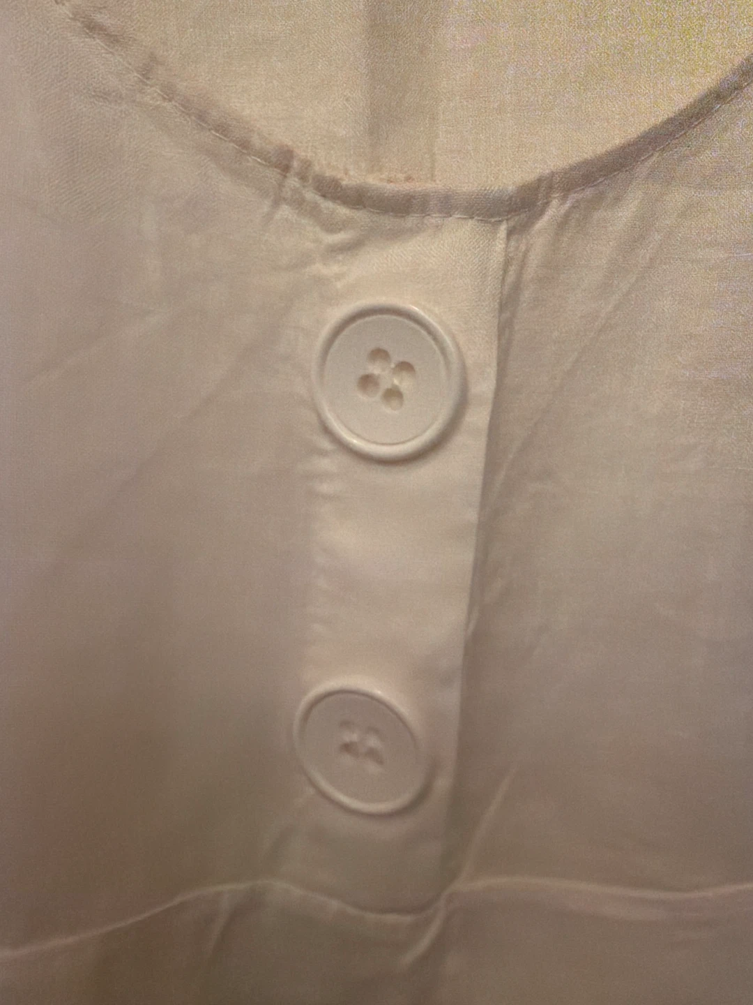 White Linen Sleeveless Dress with Buttons - photo 2
