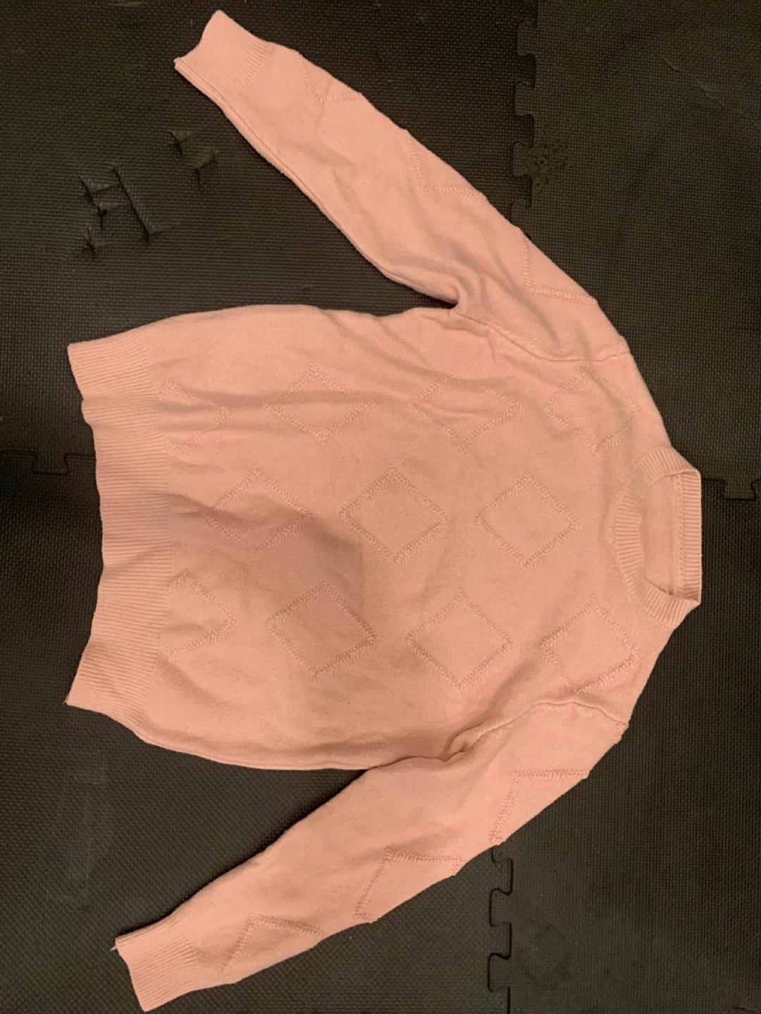 Pink Argyle Knit Sweater