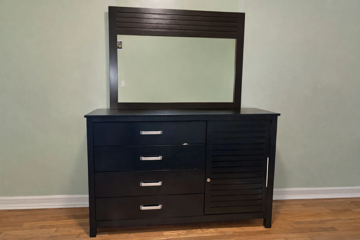 SET- Dark Wood Dresser with Mirror - photo 2