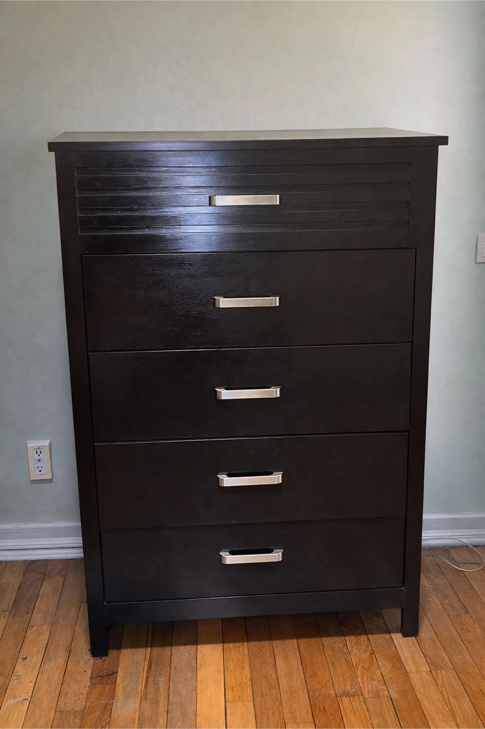 SET- Dark Wood Dresser with Mirror