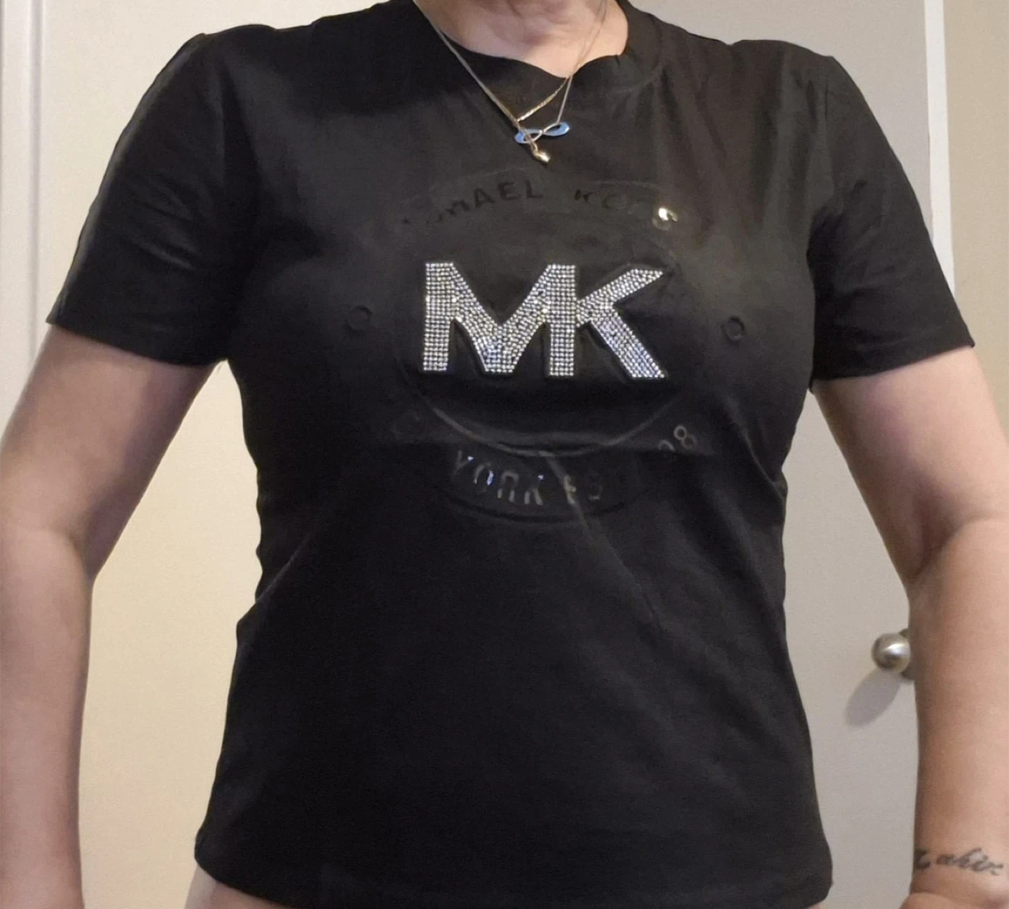 Michael Kors MK Rhinestone T-Shirts (Black, White, Grey)