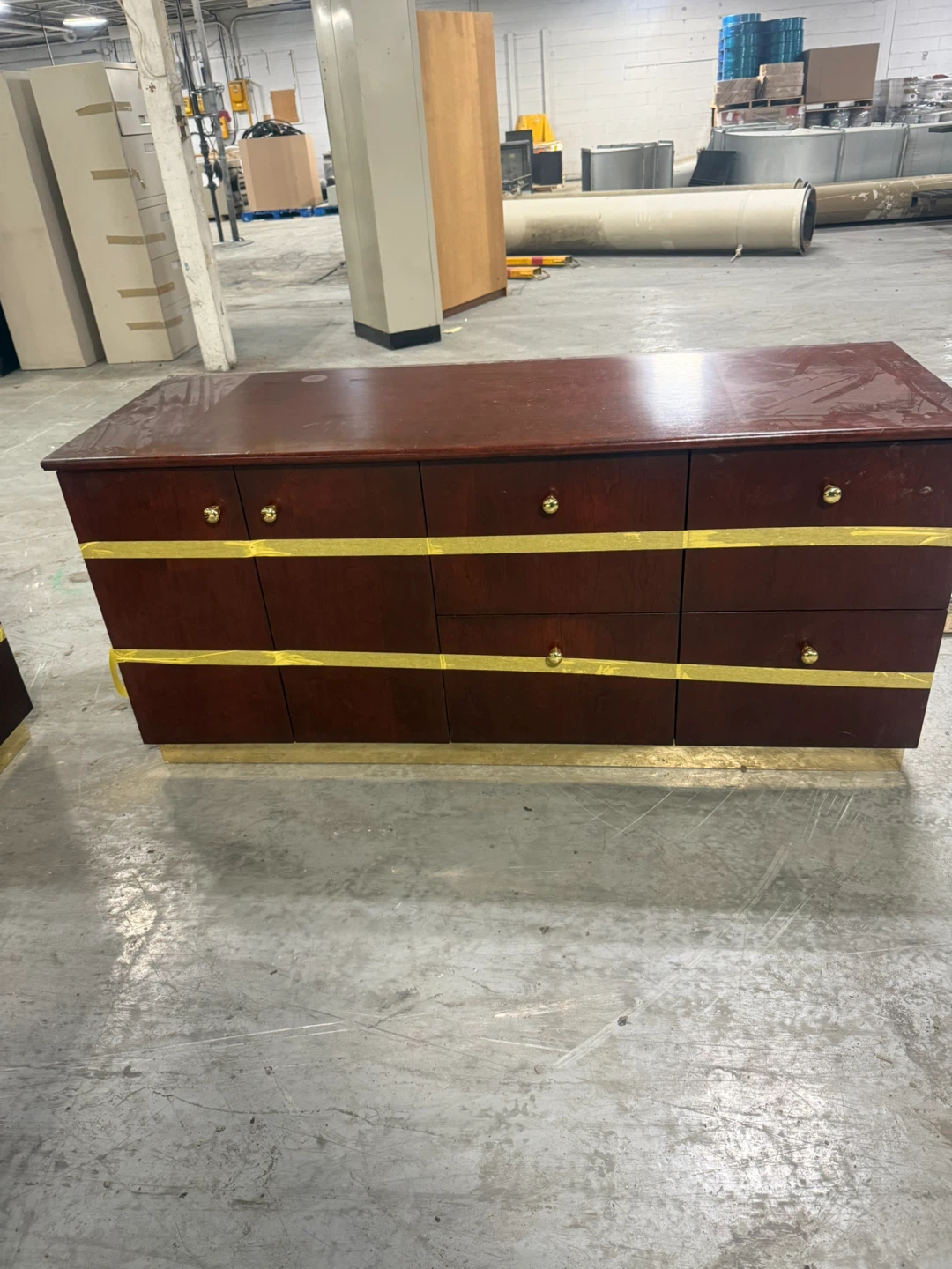 Dark Wood Dresser with 9 Drawers