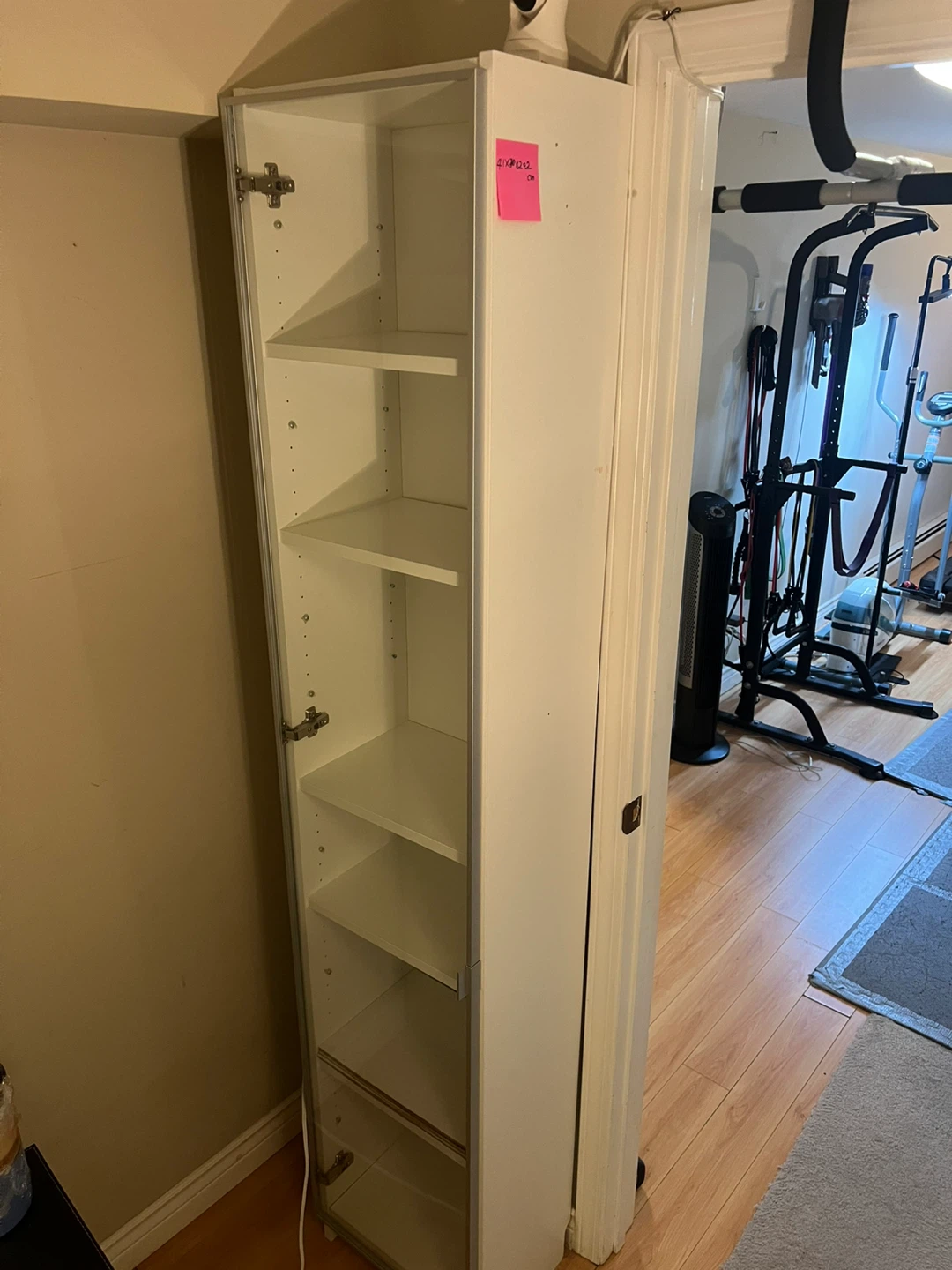 White Tall Storage Cabinet with Shelves - photo 3