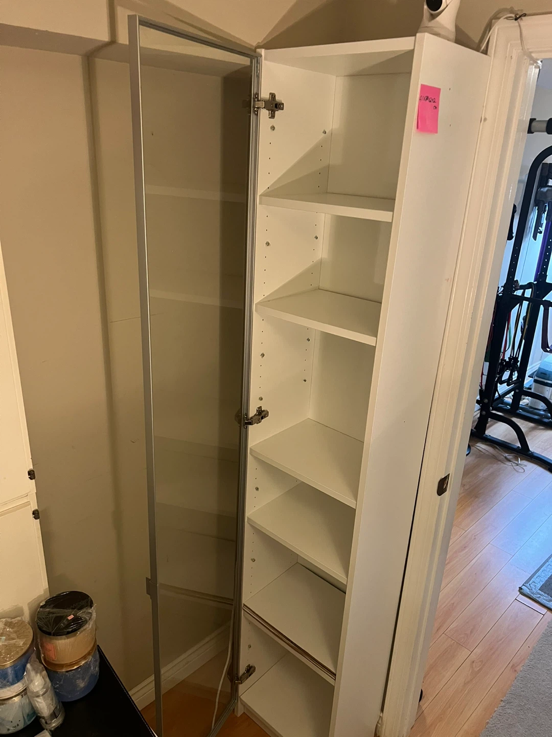 White Tall Storage Cabinet with Shelves - photo 4