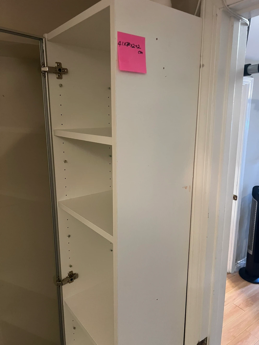 White Tall Storage Cabinet with Shelves - photo 5