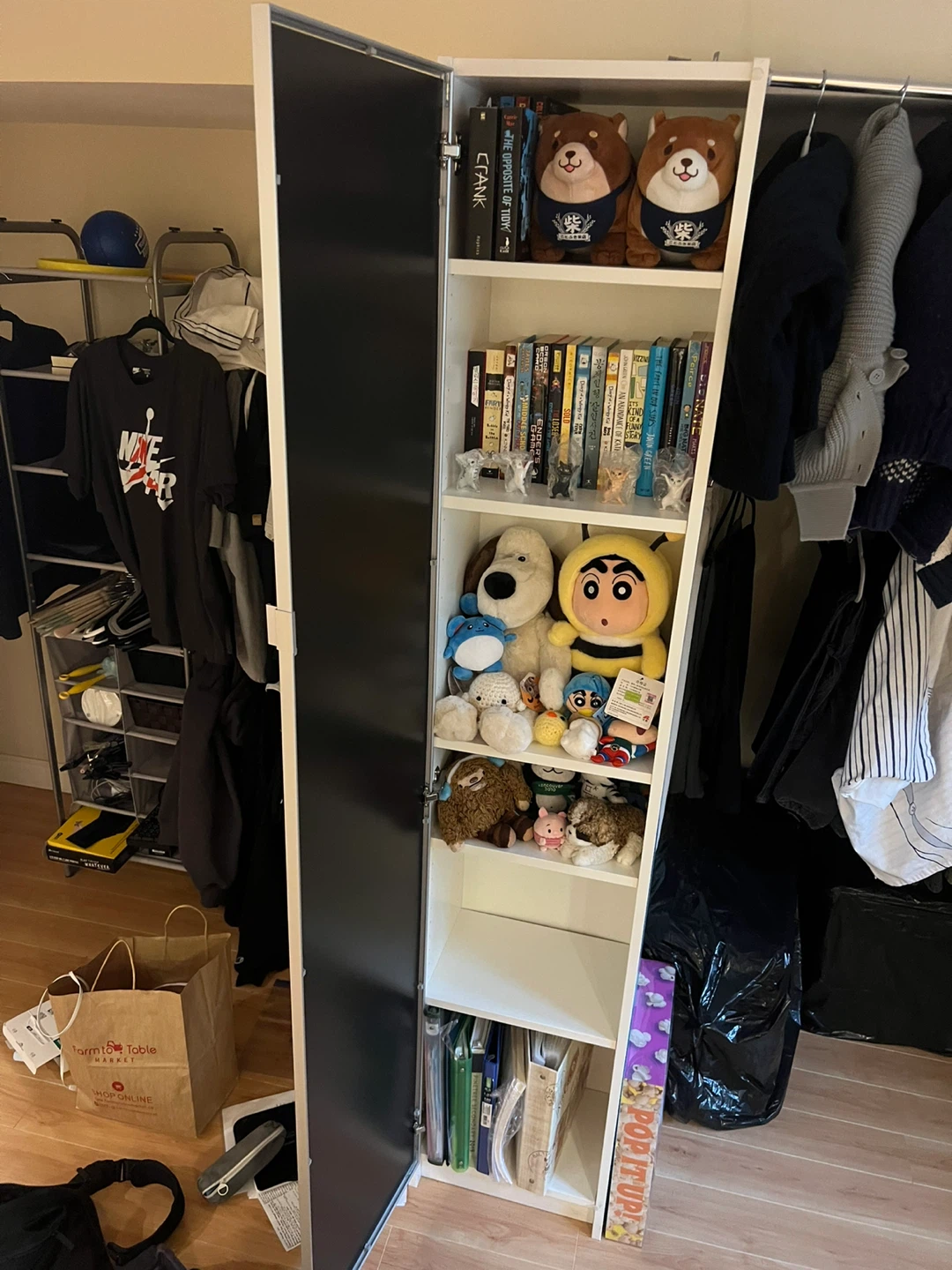 White Tall Storage Cabinet with Shelves